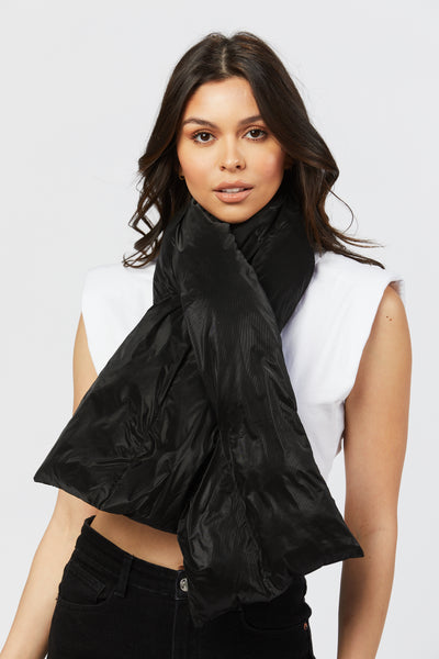 小物 Deuxieme Classe CALUX PUFFER SCARF SHACI-BLACK-PUFFER-SCARF-