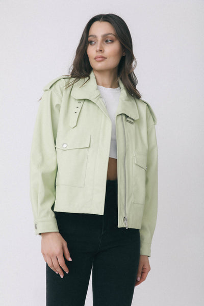 SHACI - Women's Octa Leather Jacket - Green