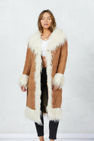 SHACI - Women's Twain Coat - Beige/White