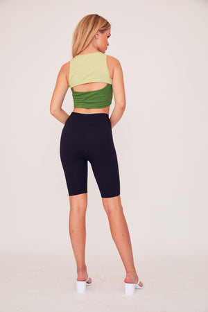 Two Tone Peak Top - Green