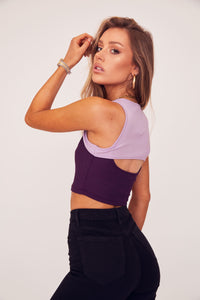 Two Tone Peak Top - Purple