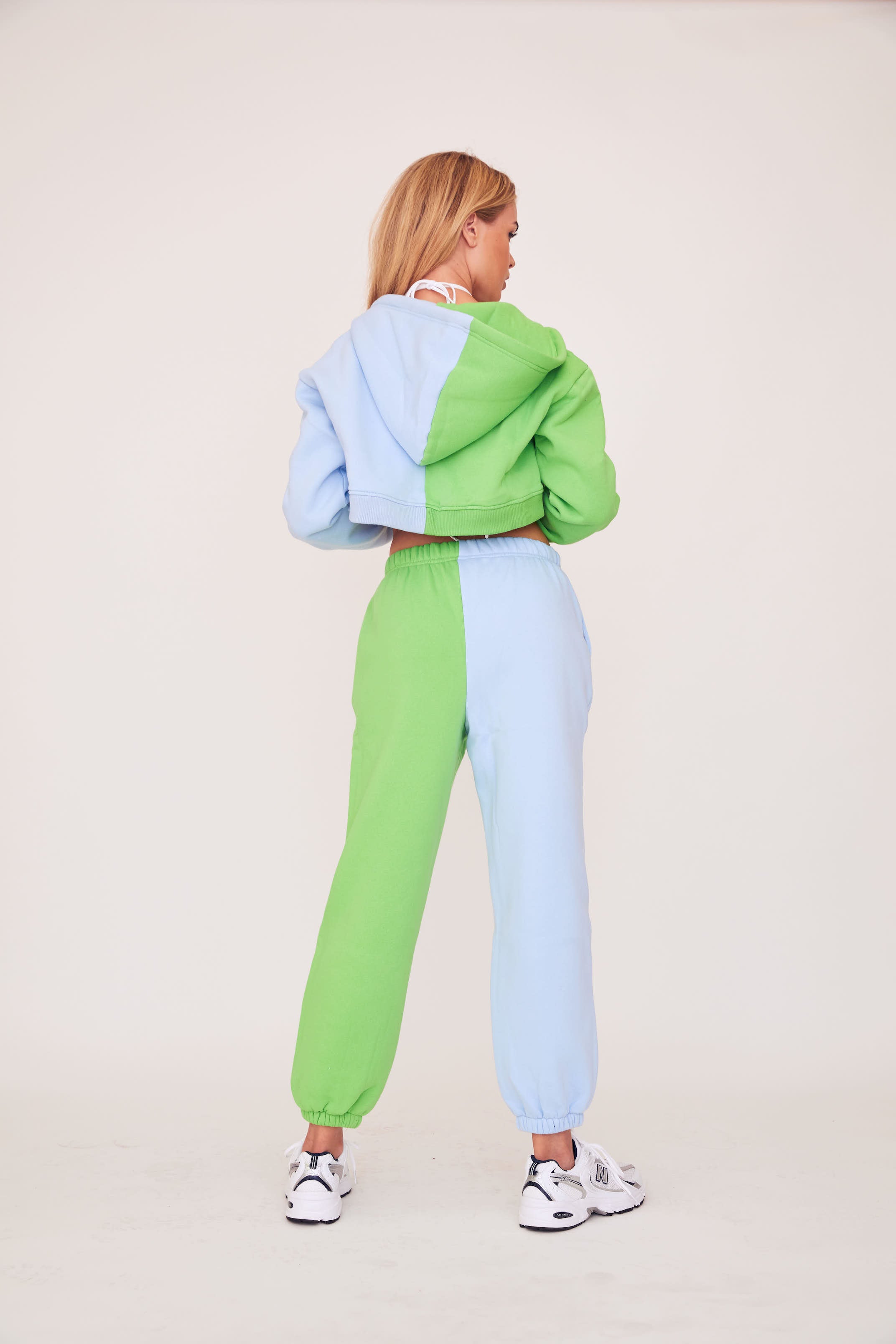 Two Tone Hoodie - Blue/Green
