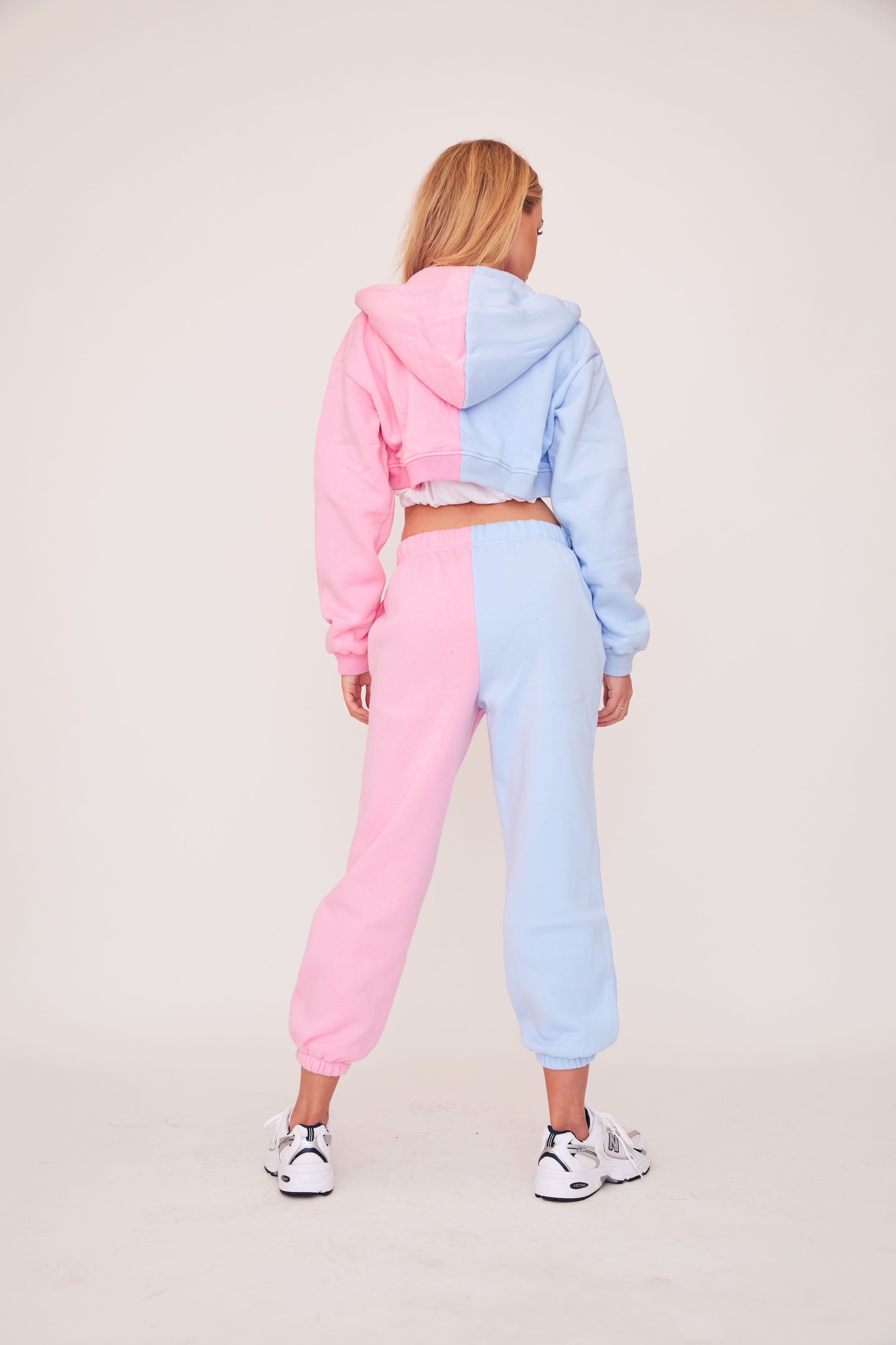 Two Tone Hoodie - Pink/Blue