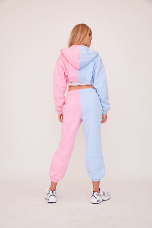 Two Tone Hoodie - Pink/Blue