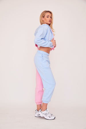Two Tone Hoodie - Pink/Blue