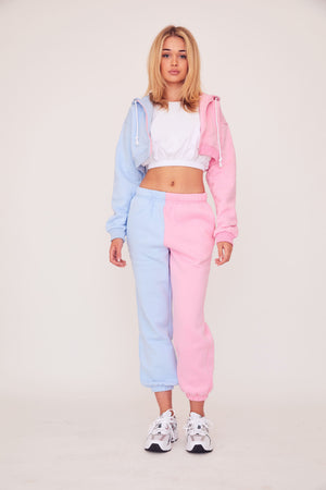 Two Tone Hoodie - Pink/Blue