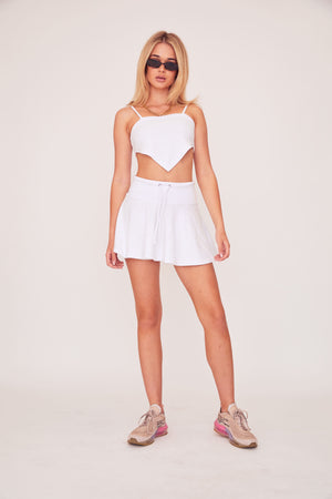 Pleated Mini Skirt - White