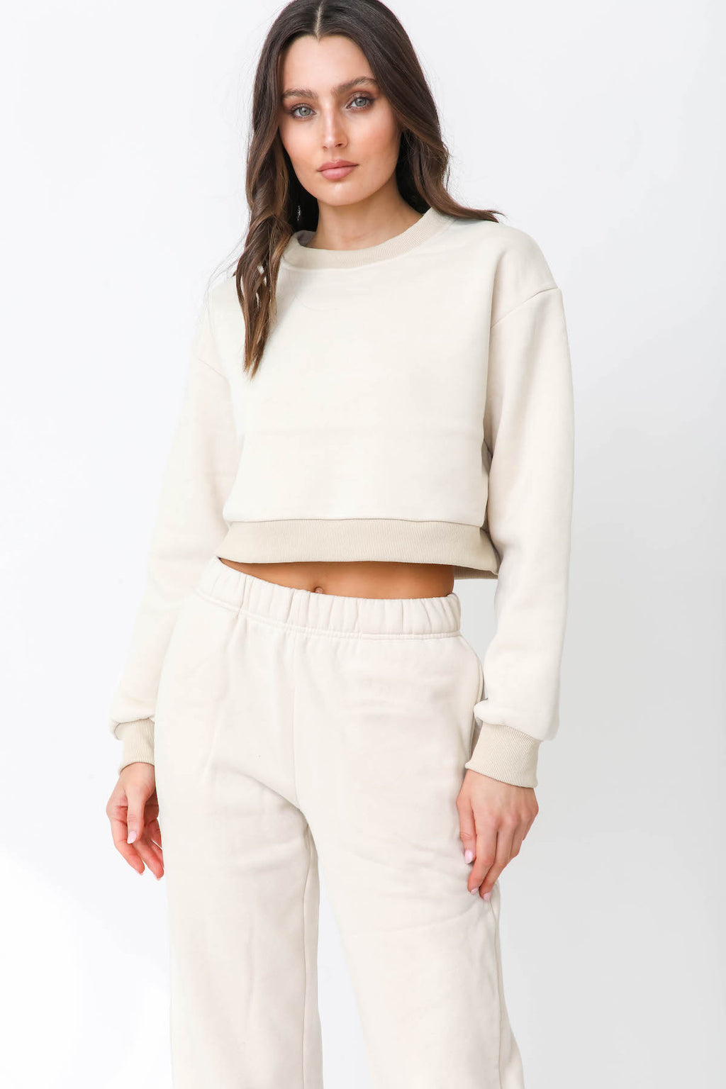 Cropped Sweater - Beige