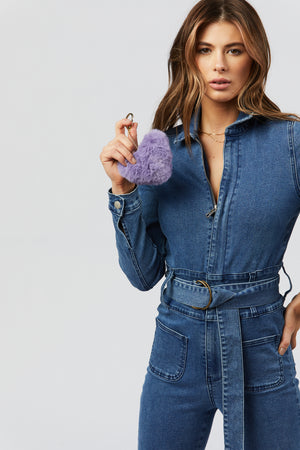 Faux Fur Keychain - Lavender