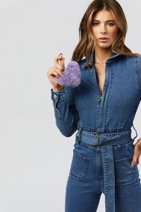 Faux Fur Keychain - Lavender