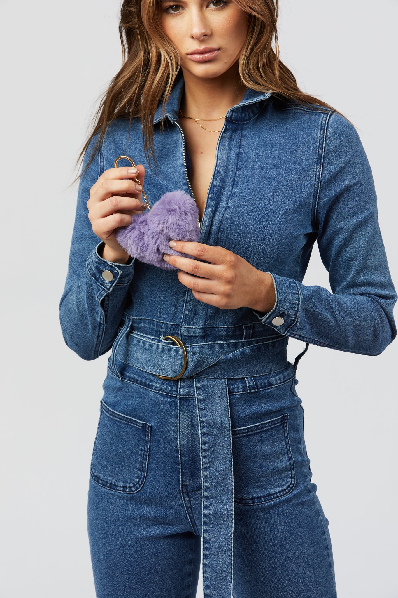 Faux Fur Keychain - Lavender