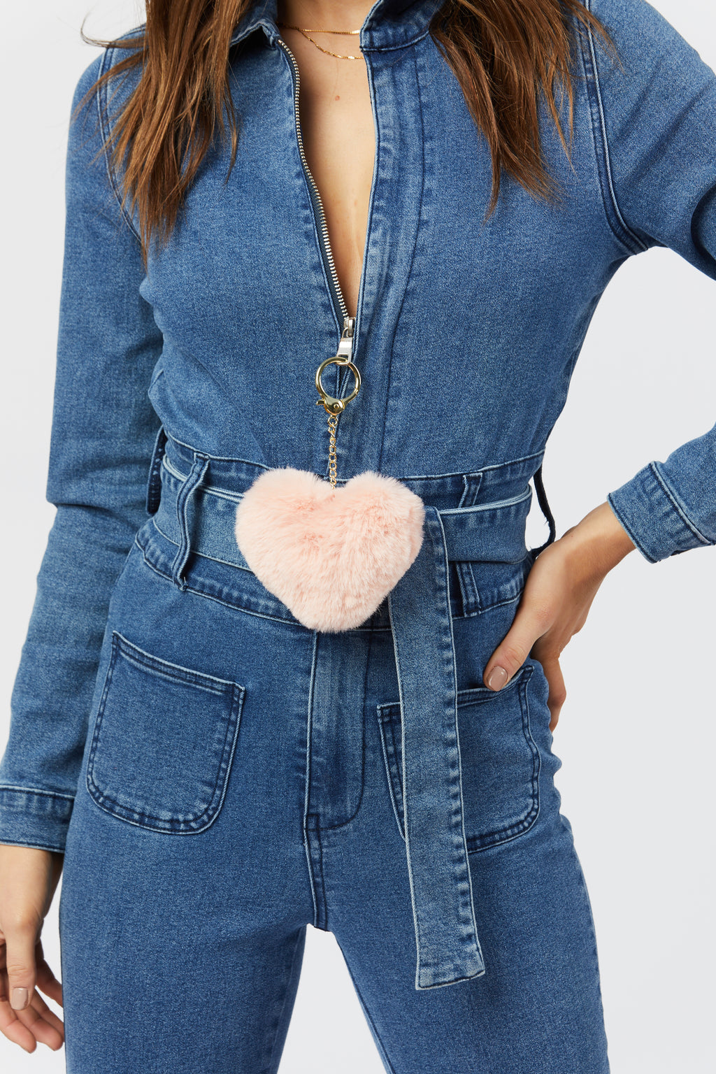 Faux Fur Keychain - Pink