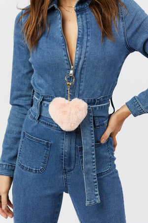 Faux Fur Keychain - Pink