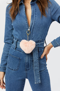 Faux Fur Keychain - Pink