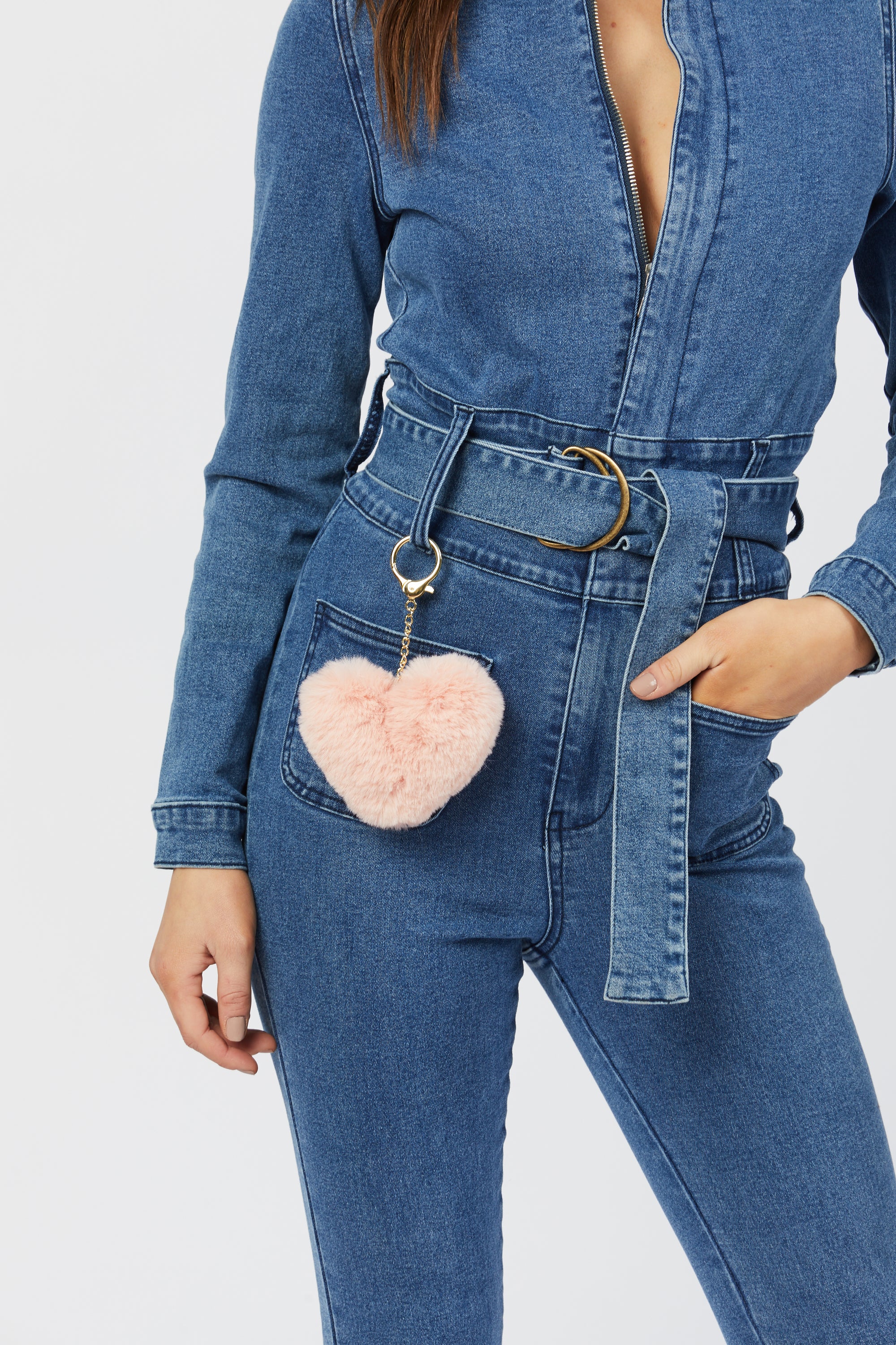 Faux Fur Keychain - Pink
