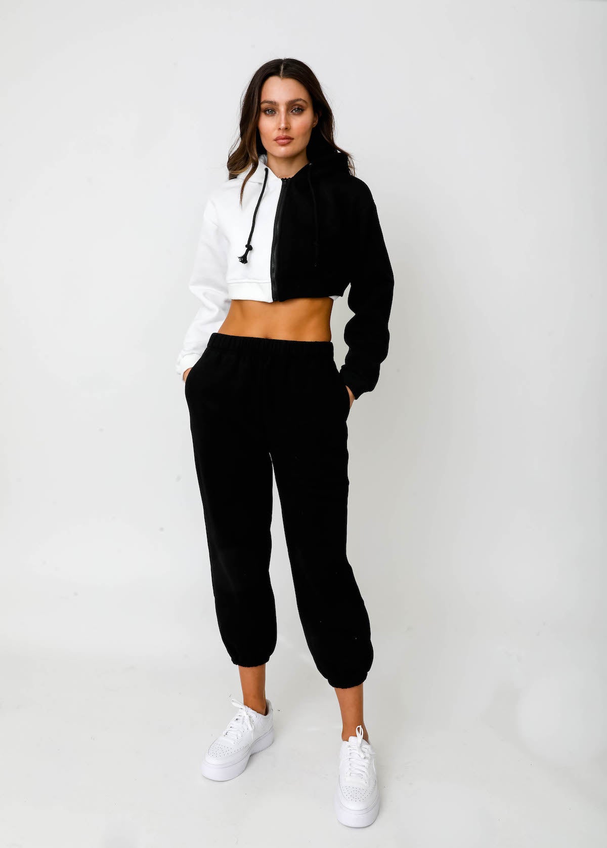 Two Tone Hoodie - Black/White