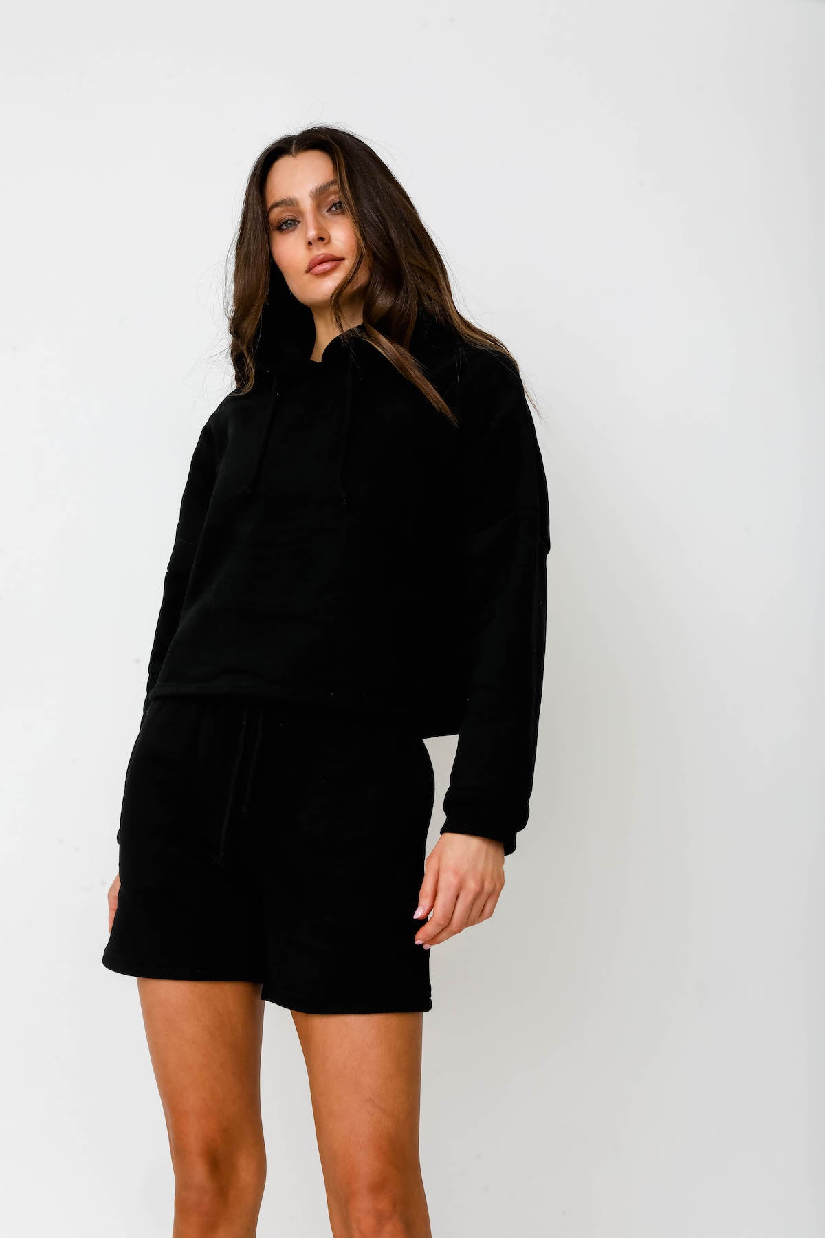 Cropped Hoodie - Black