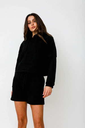 Cropped Hoodie - Black