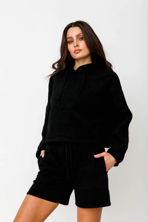 Cropped Hoodie - Black
