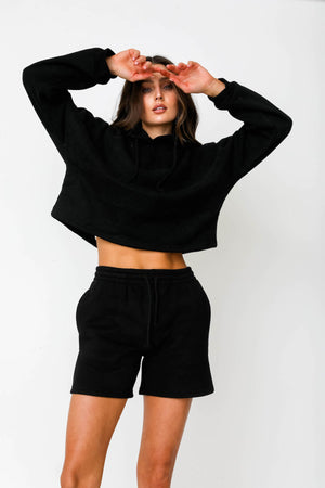 Cropped Hoodie - Black