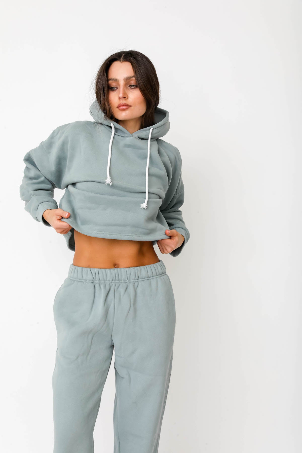 Cropped Hoodie - Mint