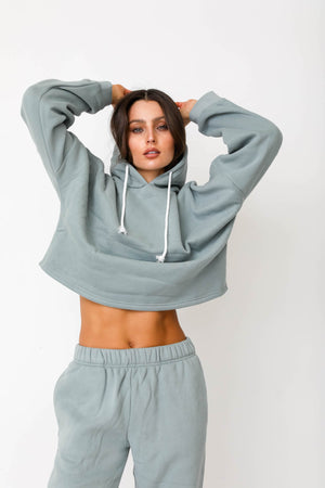 Cropped Hoodie - Mint