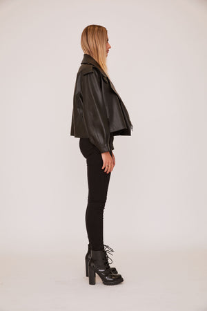 shaci matignon vegan black leather jacket