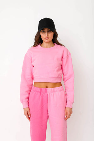 Cropped Sweater - Pink