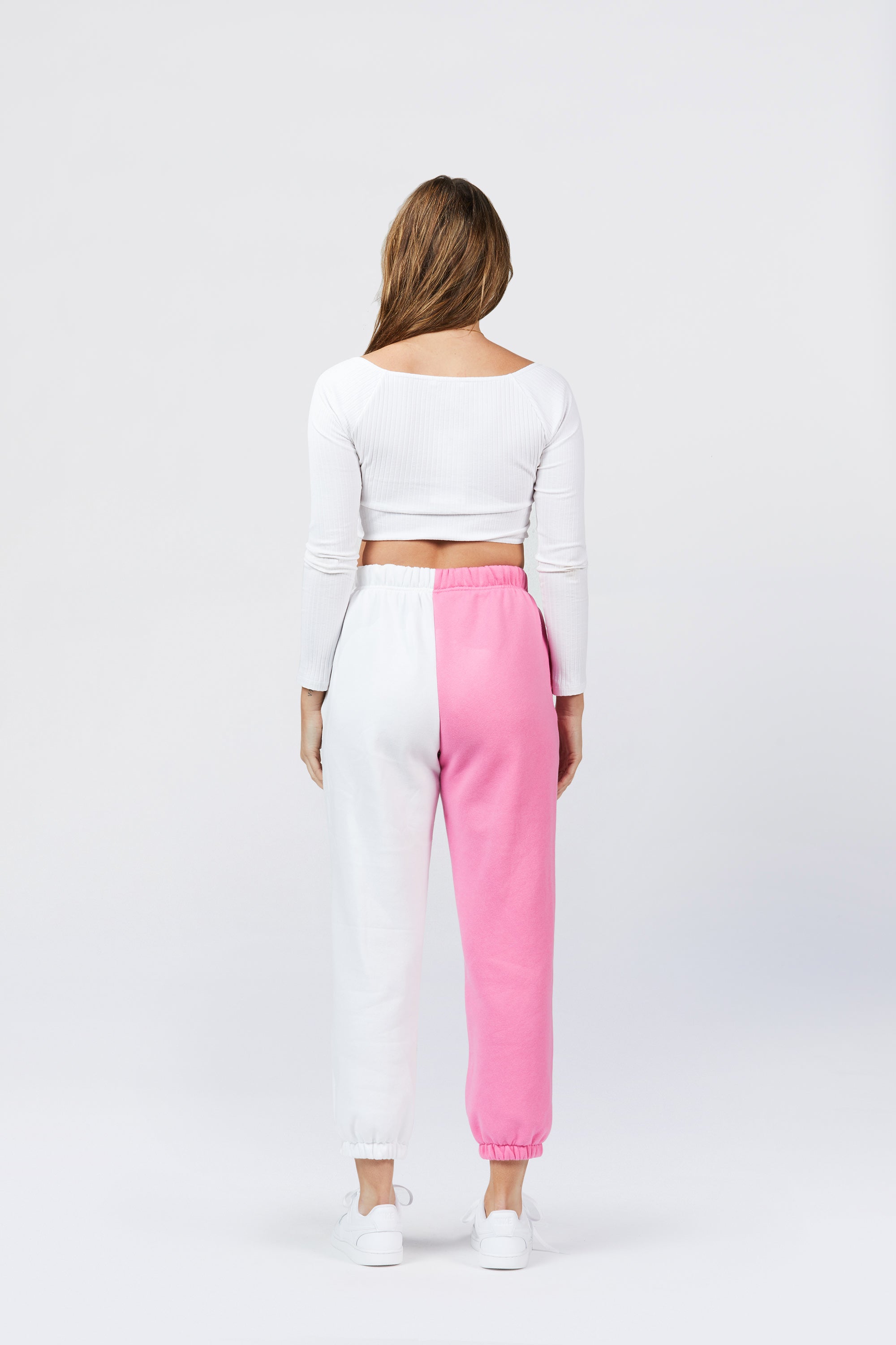 Two Tone Sweats - Pink/White