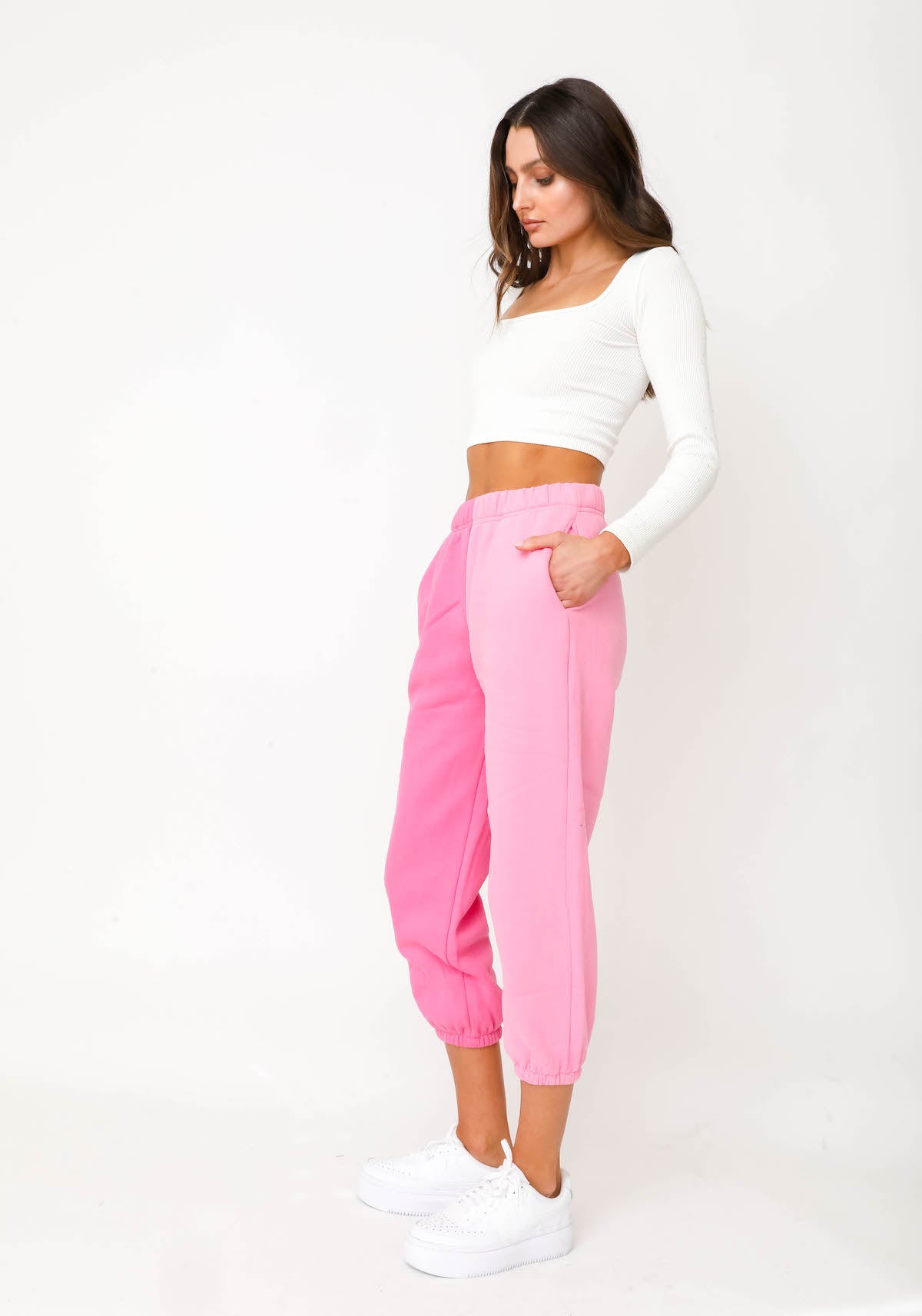 Two Tone Sweats - Pink